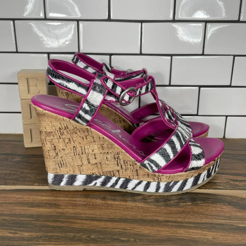 Skechers Cali Bombshell Fantasia Women's Size 8 Shoes Multicolor Wedge Sandals_3